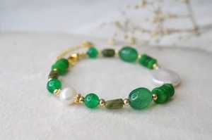 Genuine Jade And Pearl <b>Bracelet</b> Green Jade Crystal <b>Beaded</b> Bangle Freshwater Pearl Good Luck Protection Gift - Product Image 3