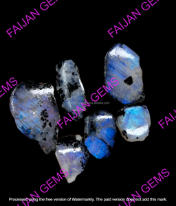 Piedra Lunar Arcoíris Natural de Calidad AAA+, Cabujón de Todas las Formas, Gema Calibrada Azul, Piedras Preciosas Sueltas de Terceros, FAIJAN - Product Image 2
