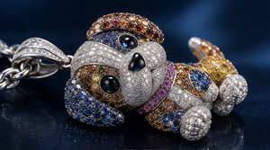 Cute <b>Dog</b> Pendant <b>Necklace</b> Colorful Rhinestone Puppy Charm Link <b>Chain</b> Animal Jewelry Gift - Product Image 5