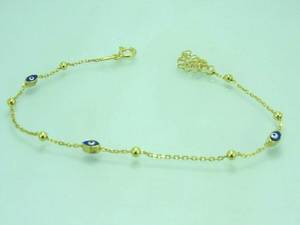 <b>Gold</b> Evil Eye Anklet Dainty <b>Beaded</b> Chain <b>Bracelet</b> Minimalist Protection Jewelry Adjustable Anklet Gift for Women - Product Image 5