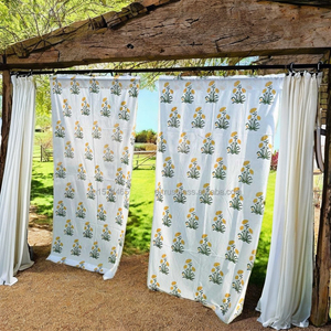 Rideaux en coton imprimé coquelicot faits à la main rideaux Boho pour chambre à coucher, salon et plus - Product Image 3