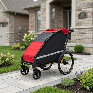 KS-6200 Lightweight Foldable Big Dog Stroller Pet Trailer Easy Folding Outdoor Dog Bike trailer - Product Image 4