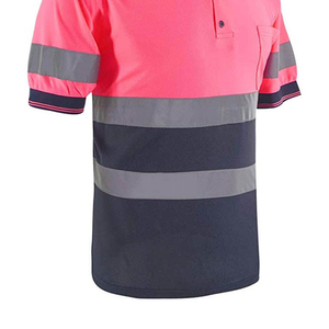 Nouveau Polo de Sécurité Haute Visibilité avec Logo Personnalisé et Bandes Réfléchissantes Couleur Unie pour Vêtements de Travail de Construction - Product Image 6