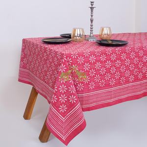 Hermosa mantel vintage con estampado Dabu para hotel, 100% algodón, cubierta de mesa con diseño elegante. - Product Image 6