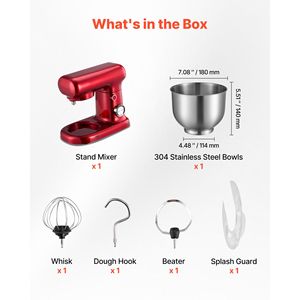 Batteur sur socle électrique 3 Qt 300W pour pâte et aliments, 10 vitesses, tête inclinable, bol en acier inoxydable, mélangeurs alimentaires haut de gamme - Product Image 3