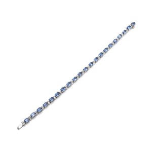 Bracelet en saphir bleu, pierre de naissance de septembre, bijoux élégants en pierres précieuses pour femmes, article cadeau plaqué or et argent - Product Image 2