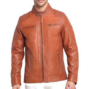 URBANGAZER Men's 100% Polyester Thick Leather Jacket Stand Collar <b>Covered</b> <b>Button</b> Patchwork Design Windproof Breathable High - Product Image 1