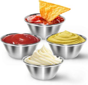 Wholesale Stainless Steel Oval Eco-Friendly BPA Free Food Grade Metal Sauce Cups <b>Kitchen</b> Utensil with Customized Packing - Product Image 1
