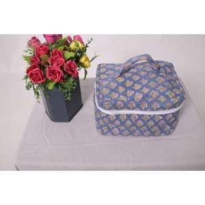 Bolsa de Maquillaje Ligera de Algodón con Diseño Floral, Estilo Boho, con Cierre, para Organización, Estilo Cottagecore, Grande, para Uso Diario, Tendencia de Moda - Product Image 2