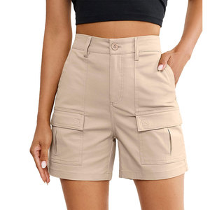 Wide Leg Multi Pocket Cargo <b>Shorts</b> with High Rise <b>Utility</b> <b>Shorts</b> for <b>Women's</b> Daily Casualwear Private Label Apparel Manufacturer - Product Image 1