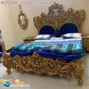 <b>Vintage</b> Classic Look Bedroom Furniture Traditional Hand Carved <b>Bed</b> With Nightstands Solid Wood Hand Carved Bedroom Furniture - Product Image 2