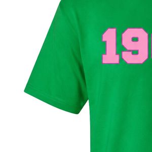 T-shirt vert AKA Ivy Sorority 1908 à manches courtes, vêtement décontracté de style universitaire grec pour femme - Product Image 2