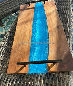 Tabla de Cortar de Madera de Mango y Resina, Elegante Bandeja para Servir en Fiestas, Decoración del Hogar, Tabla de Cortar Premium para Hoteles y Restaurantes, Venta al por Mayor - Product Image 1