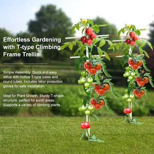 Lot de 4 treillis de jardinage creux en profil T de 2,1 m, robustes et durables, pour la décoration de jardins modernes et la culture des plantes grimpantes - Product Image 2