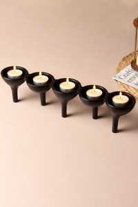 Ensemble de 5 bougeoirs en aluminium Harmony - Durables, résistants à la chaleur, faits à la main pour les activités religieuses et la décoration de la maison - Product Image 2