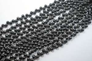 Cuentas redondas facetadas de espinela negra natural, perforadas lateralmente, cuentas sueltas de piedras preciosas para la fabricación de joyería artesanal. - Product Image 6