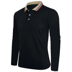 OEM Custom Logo Men Casual Long Sleeve Polo <b>T</b> <b>Shirts</b> Striped Turn Down <b>Collar</b> Slim Fit Male Golf Polo <b>Shirt</b> High Quality Tops - Product Image 4