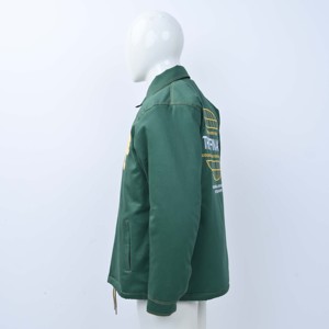 Green Men's <b>Waterproof</b> <b>Plus</b> <b>Size</b> Varsity <b>Jacket</b> Embroidered NY Logo Zipper Front Casual Woolen Winter Season <b>Jackets</b> OEM - Product Image 3
