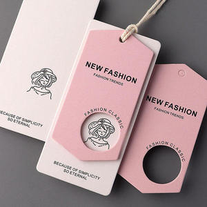 OEM 2026 Hot Sale Promotional Price Custom Private Brand Name Printing Logo Double Layered Paper Hang <b>Tags</b> for Clothing - Product Image 2