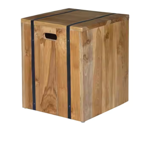 Minimalist Design Teak Wood <b>Side</b> <b>Table</b> from Premium Material with Holes for Durable Terrace and Home Decor - Product Image 4