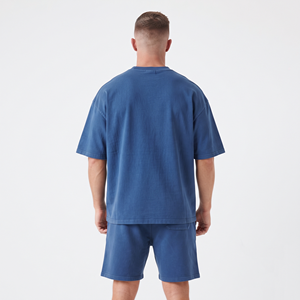 Conjuntos de Camisetas Casuales Extra Grandes de Algodón y Poliéster, Sudadera con Logotipo Personalizado para Hombre, Conjunto de Camiseta y Pantalones Cortos con Cremallera - Product Image 3