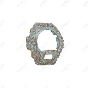 Bisel de reloj de plata 925 con diamantes naturales y de moissanita, otros relojes - Product Image 4