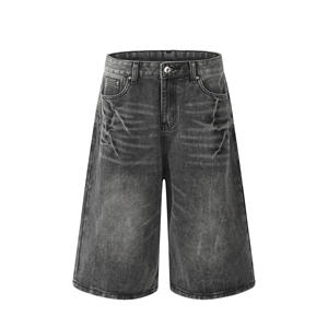 Shorts en jean personnalisés pour hommes, coupe décontractée, cinq poches, en denim extensible, vente en gros pour la distribution au détail - Product Image 2