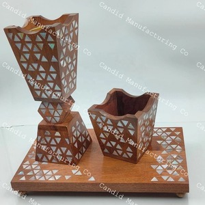 Mini porte-brûleur d'encens en bois bois de santal Oud Bakhour Madkhan Mubkhar thé cadeaux mère perle matériel pour Ramadan Eid Ambergris - Product Image 2