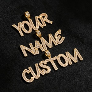 Iced Out Baguette Cut Moissanite Letter Name <b>Pendant</b> Channel Setting 925 <b>Silver</b> Hip Hop Style Jewelry Custom <b>Initial</b> <b>Pendant</b> - Product Image 4