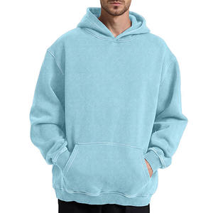 Sudaderas con Capucha Básicas de Algodón Mezclado al por Mayor de Fábrica 2025 para Hombre, Sudaderas Lisas con Logotipo Personalizado para Hombre con Bolsillo - Product Image 1