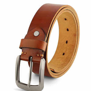 Cinturón de Vestir de Cuero Genuino Marrón para Hombre, Hecho a Medida, de Cuero Duradero y de Calidad - Product Image 3