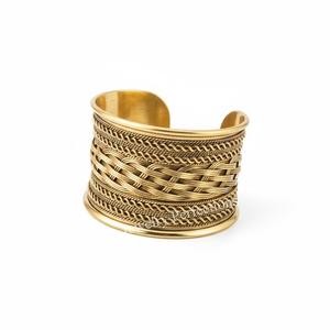 New hot sale Wholesale Fashion Brass Adjustable Cuff Bangle for Women Handmade Designer Stackable <b>Bracelets</b> large cuff bangle - Product Image 3