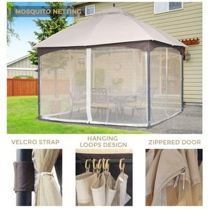 10*12 Ft Softtop in metallo Gazebo zanzariera parasole tende pesanti doppio tetto tettoia in acciaio zincato tenda per esterni per - Product Image 2