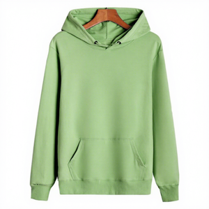 Sudadera con Capucha Verde Unisex, Color Sólido, Tejida, Diseño Casual con Bolsillos, para Otoño, Corte Regular - Product Image 1