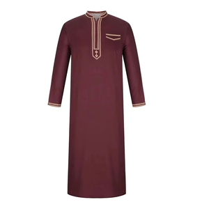 <b>Men's</b> Latest Design Breathable Jubbah Solid Color Islamic Fashion round Neck <b>Thobe</b> / Thawb Plain Dyed for Adults Breathable - Product Image 3
