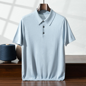 Polo de Manga Corta para Hombre, Estilo Casual de Negocios, Color Sólido, Transpirable, Cómodo, de Alta Calidad - Product Image 3