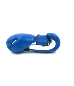 Blue Faux Leather Boxing Gloves With <b>Velcro</b> Wrist <b>Strap</b> For Adults Training And Fighting 14oz - Product Image 5
