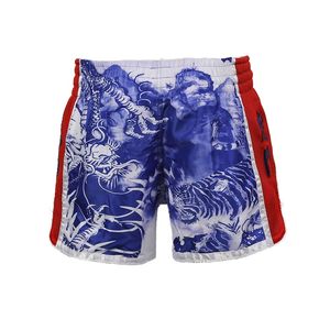<b>Men</b> Muay Thai <b>Shorts</b> Satin No Gi Elastic Waist Drawstring Gym Lightweight Printed Training Colorful Top top <b>mens</b> muay thai - Product Image 3