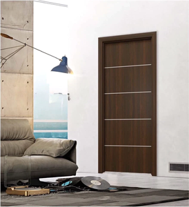 Porte en bois massif MDF de haute qualité, ouverture latérale moderne, anti-fissuration, anti-termites, design modèle, fabricant OEM pour hôtels et appartements - Product Image 4