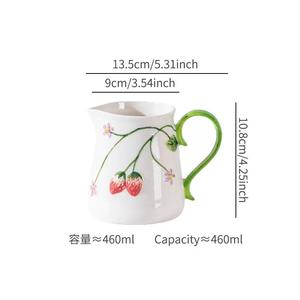 Vajilla de Cerámica Esmaltada con Diseño de Fresas en Relieve, Pintada a Mano, Reutilizable, Ecológica y de Alta Calidad, para Uso Doméstico, Regalo para Fiestas - Product Image 3