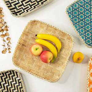Handmade Eco Friendly <b>Trays</b> Best Selling From Vietnam Natural Bamboo Serving Storage Plates Various Sizes - Product Image 4