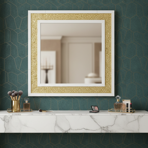 Resin Mirror 20x20 Inch <b>Square</b> Wall Hanging Decorative Mirror for Living Room Bedroom Bathroom | Elegant Home Decor Mirror - Product Image 5