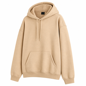 Sweat-shirt à capuche kaki pour homme, coupe oversize, décontracté, manches longues, poche en polaire, vêtement d'automne, 100% coton tricoté, 2027 - Product Image 1