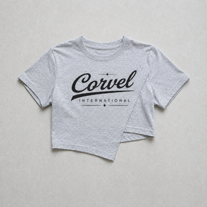 Camiseta Corta Asimétrica Gris Esencial para Mujer, Camiseta con Estampado Gráfico Personalizado, Manga Corta, Informal, Verano, Moda, Tendencia, Fábrica - Product Image 3