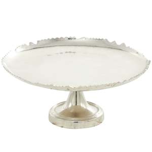 Support à gâteau rond en argent avec bord festonné, lavage à la main uniquement, 1 pièce - Product Image 6