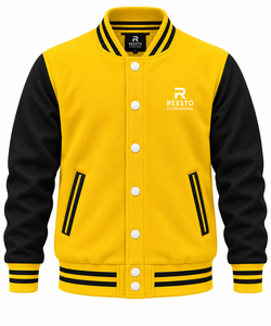 Chaqueta Varsity de Alta Calidad para Hombre, Ropa Exterior Informal a la Moda, Transpirable, con Mangas de Cuero, Estilo Casual, Chaquetas Varsity de Béisbol para Hombre - Product Image 1