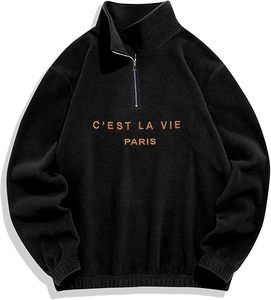 Sweat-shirt vintage à manches longues et col zippé en polaire - Product Image 4