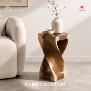 Luxury Solid Teak Wood <b>Side</b> <b>Table</b> Modern Sculptural Eco-Friendly Handmade Accent Furniture for Villa Resort Global Made Jepara - Product Image 1