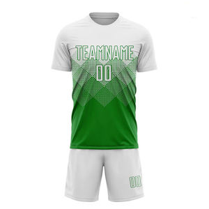 Equipación de Fútbol Personalizada con Degradado Verde |   Pantalones Cortos de Fútbol con Diseño de Puntos Modernos |   Sublimación Transpirable de Secado Rápido 100% - Product Image 2