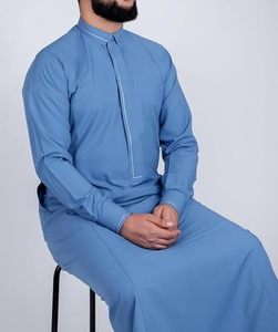 New Arrival Muslim Arabic Turkish Qatari <b>Men</b> Long Robes Islamic Thobes High Quality Soft <b>Thobe</b> Saudi Arab Collar <b>Men</b> Jubba <b>Thobe</b> - Product Image 2